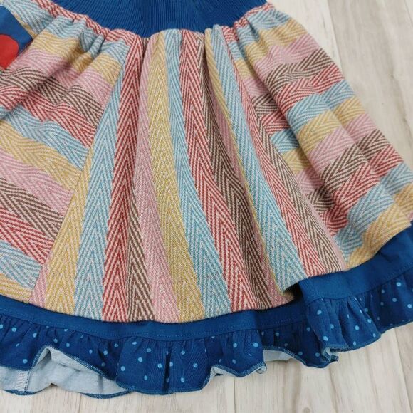 Wild Flowers School Spirit Skirt Girls Size 6 Striped Polka Dot Ruffle Floral. - Picture 3 of 9